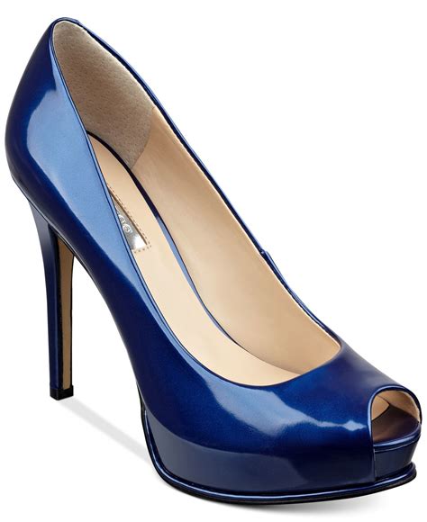 blue pump heels.